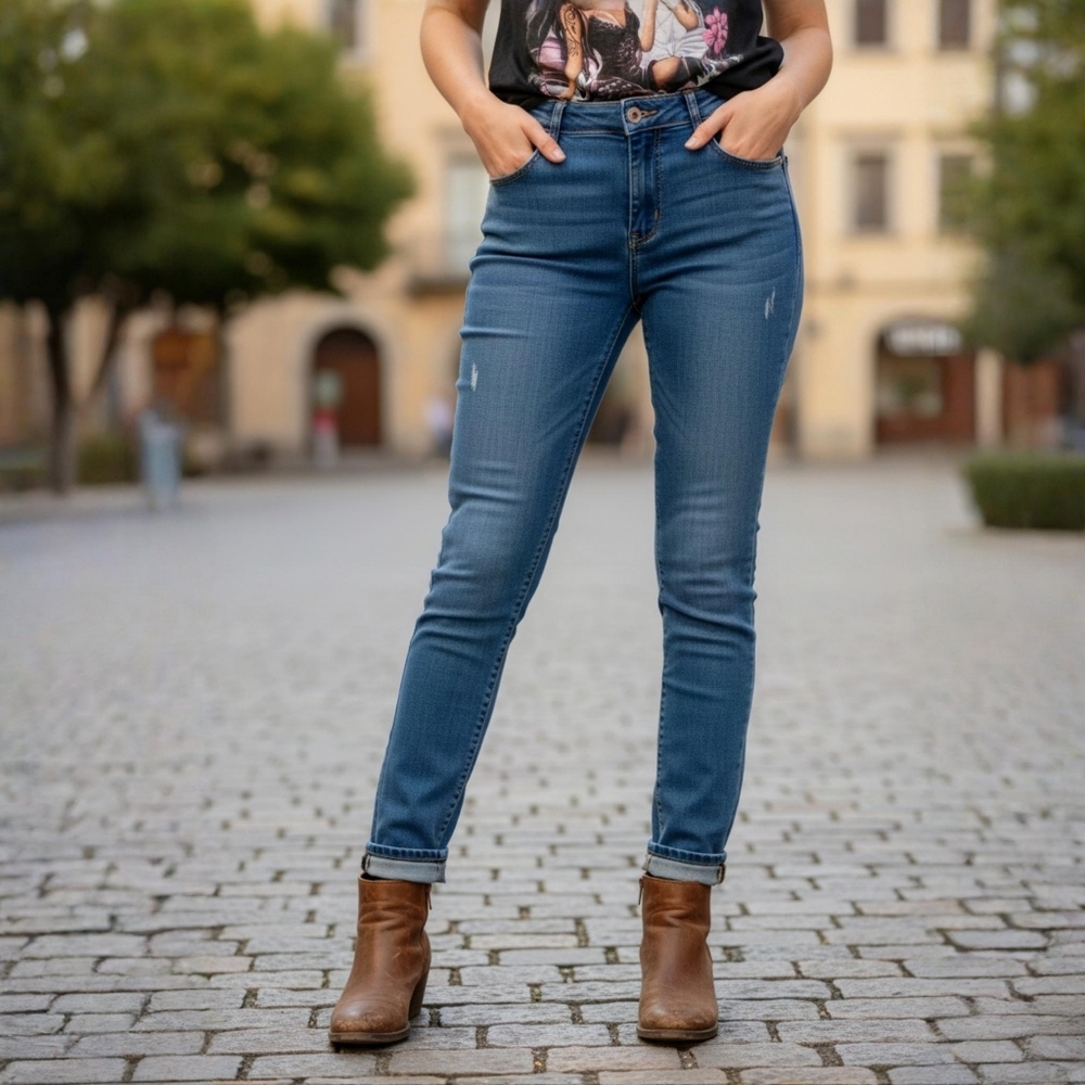 Simply Vera Vera Wang ✦ Skinny Jeans ✦ Blue Stretch Denim Mid-Rise 5-Pocket Fit